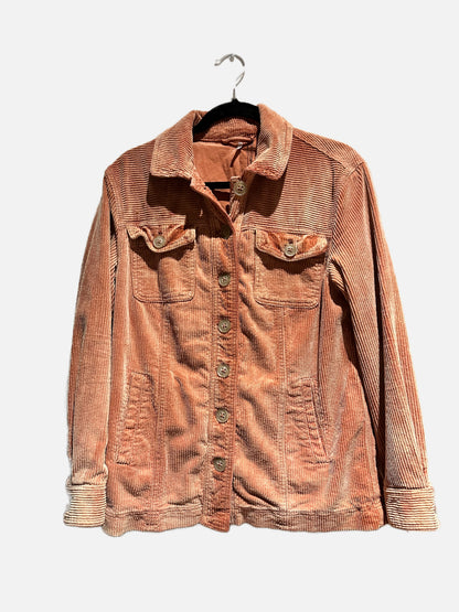 Free People Heritage Cord Jacket in Pink Apricot - XS