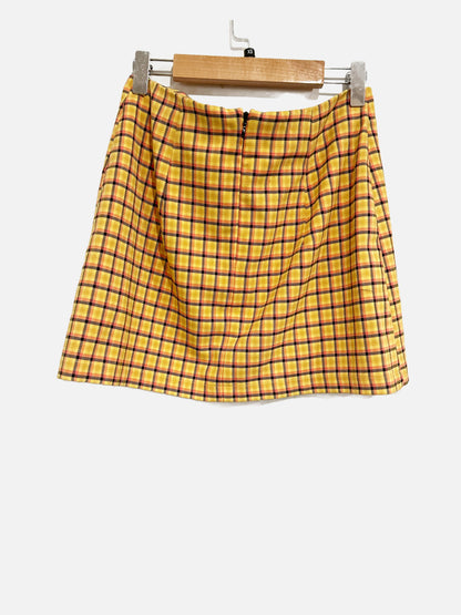 Urban Outfitters Yellow Plaid Mini Skirt - XS