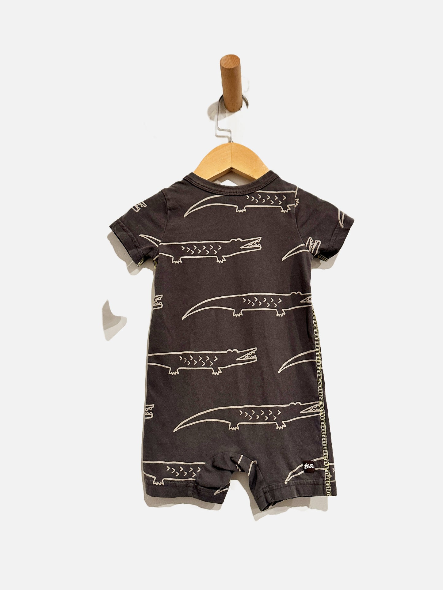 Tea Gray Crocodile Onesie - 9 -12Mo