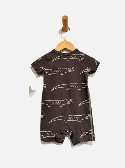 Tea Gray Crocodile Onesie - 9 -12Mo