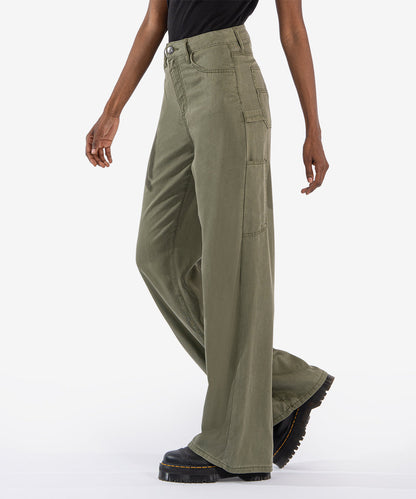 Kut Sienna High Rise Wide Leg Trousers in Olive - 10