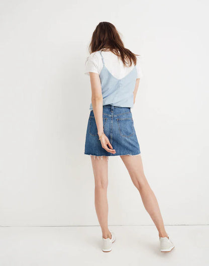 Madewell Rigid Denim A-Line Mini Skirt in Lakeline Wash - 25