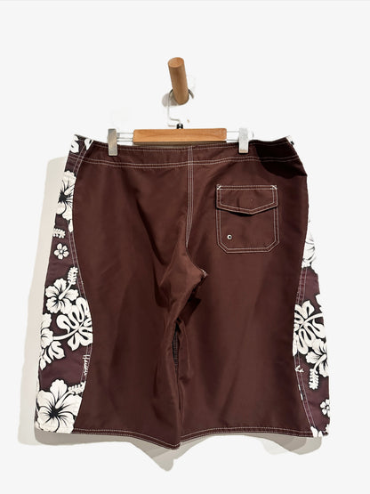 Vintage MV Fashion Chocolate Brown Hawaiian Shorts - 9