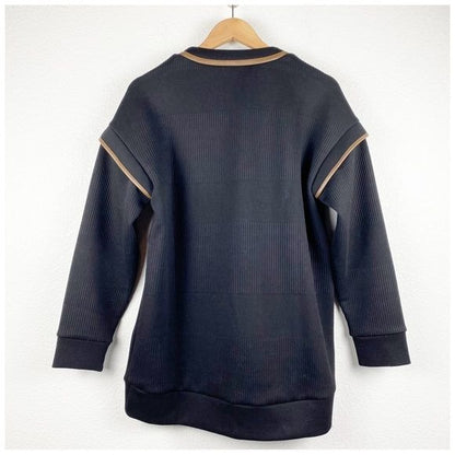 Lysse Quilted Convertible Sweatshirt In Black Size Small