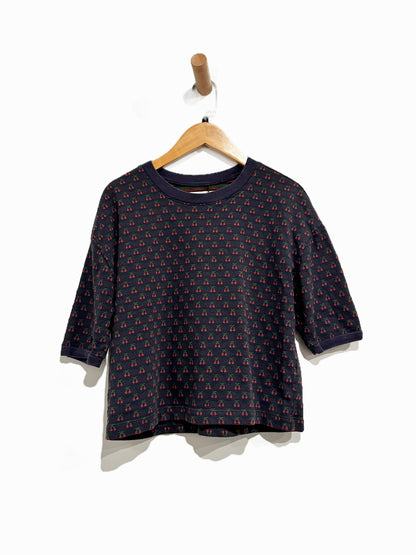 Madewell Cherry Jacquard Top in Rusted Red - Small