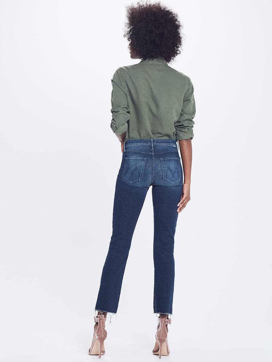 Mother The Rascal Ankle Snippet Fray Jeans in Moonlust Privateer - 26