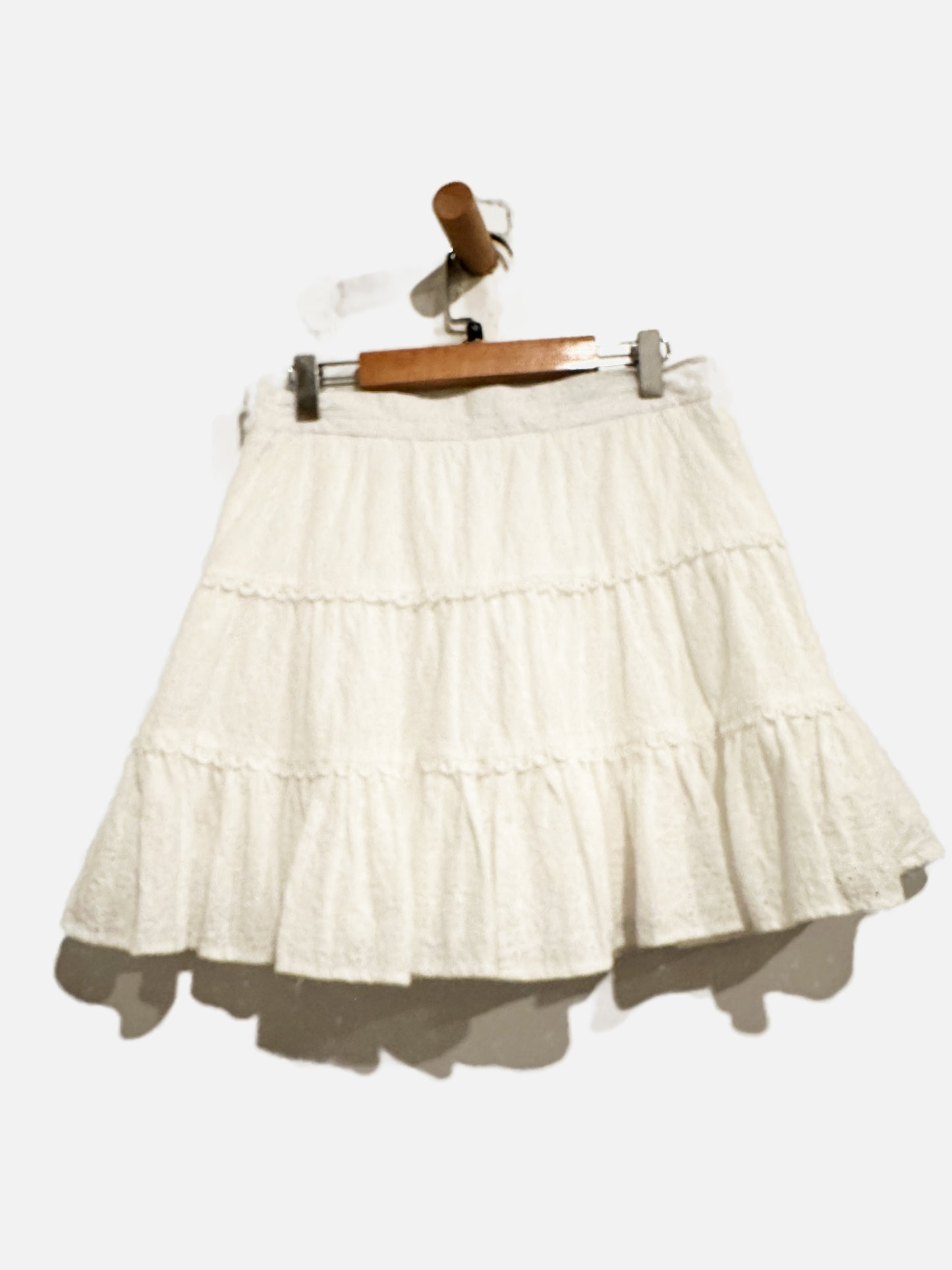 Altar’d State White Floral Eyelet Mini Skirt Set - Medium
