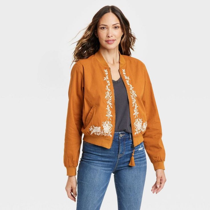 Orange Embroidered Jacket