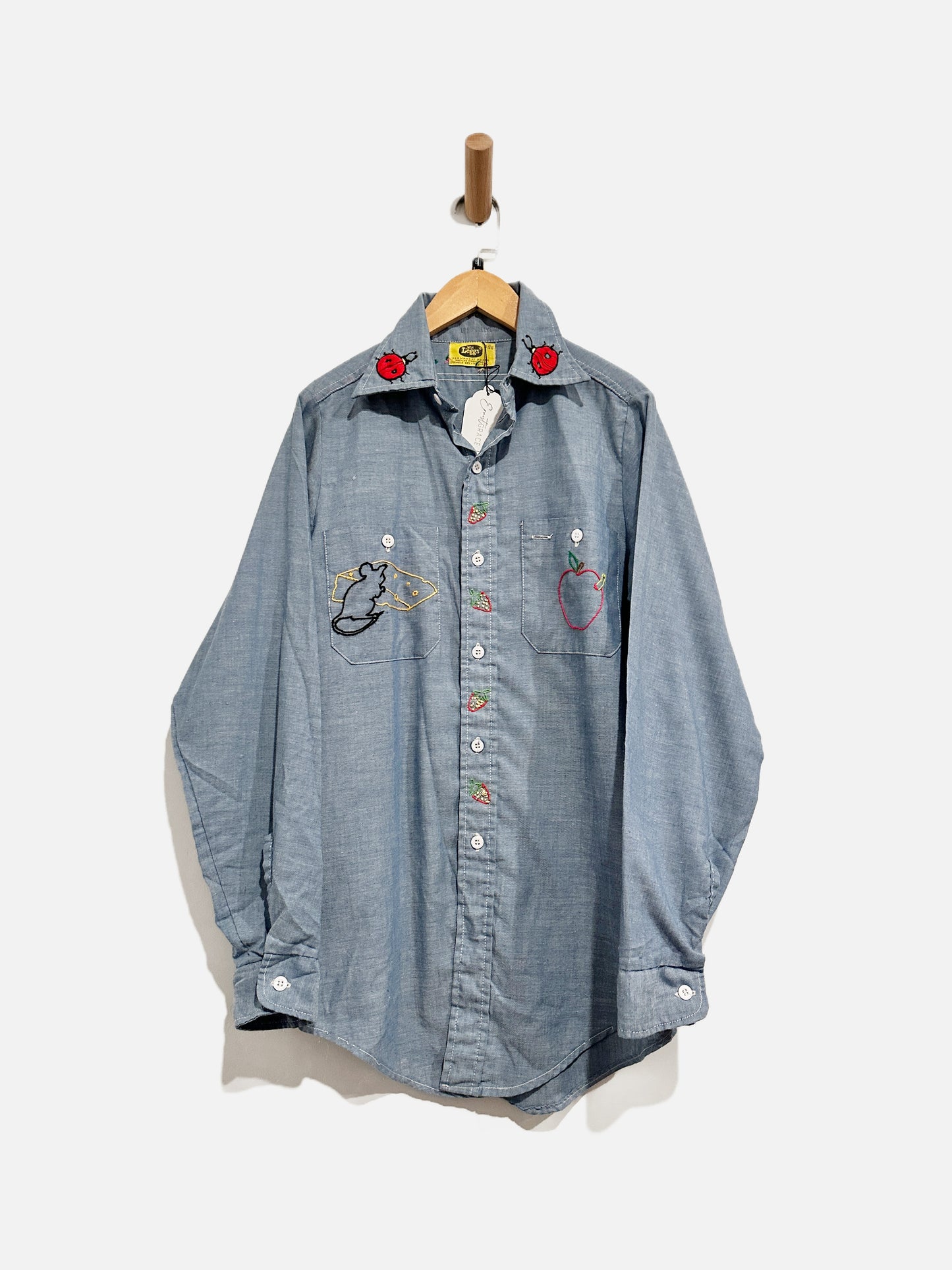 Mr. Leggs Vintage Chambray Embroidered Button Down - Small