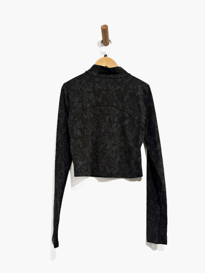 Lululemon All Aligned Mock Neck Long Sleeve Shirt in Hideaway Camo Deep Coal Multi - 6