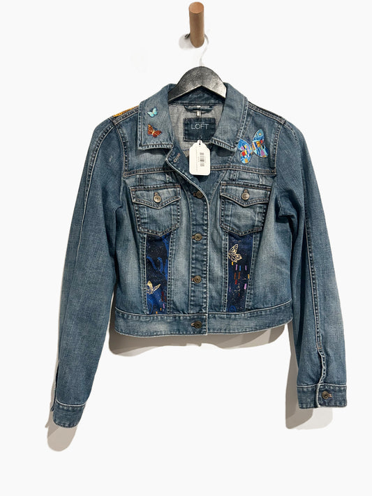 Loft Butterfly Embroidered Denim Jacket - 6