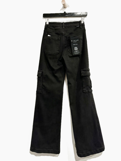 Risen High Rise Wide Leg Cargo Jeans - 0/24
