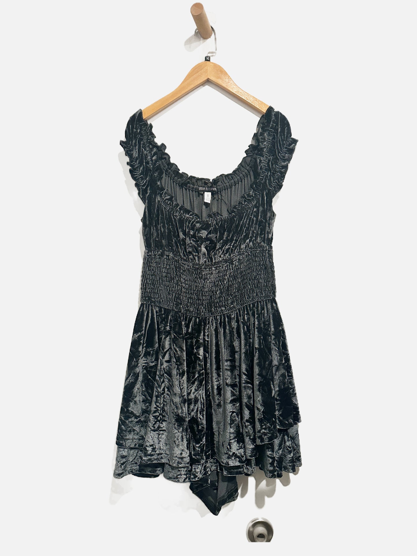 Urban Outfitters Black Velvet Romper - Medium