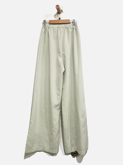 Princess Polly Green Gingham Wide Leg Pants - 4