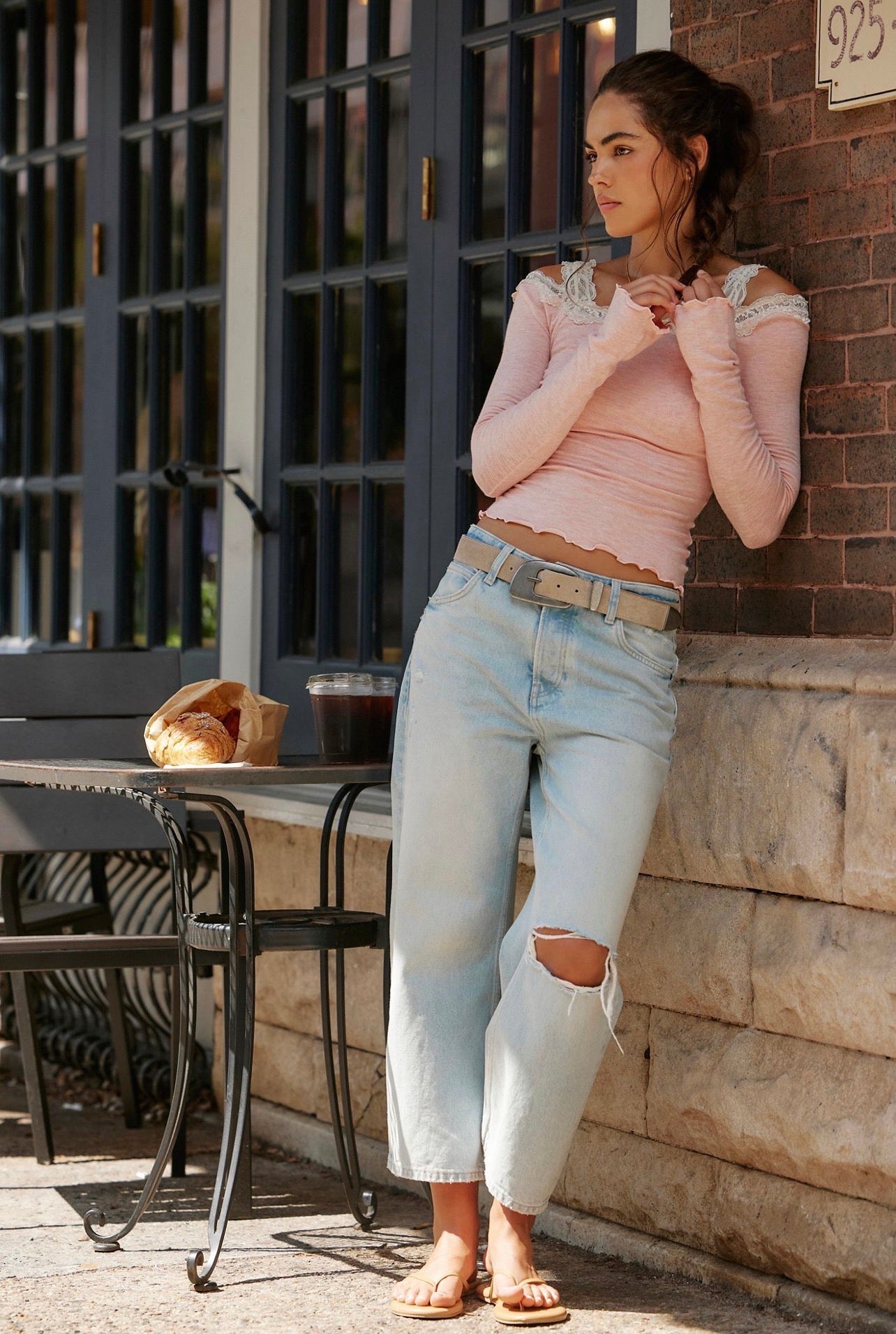 Free People Oh My Darling Long Sleeve in Pink Heather - Small