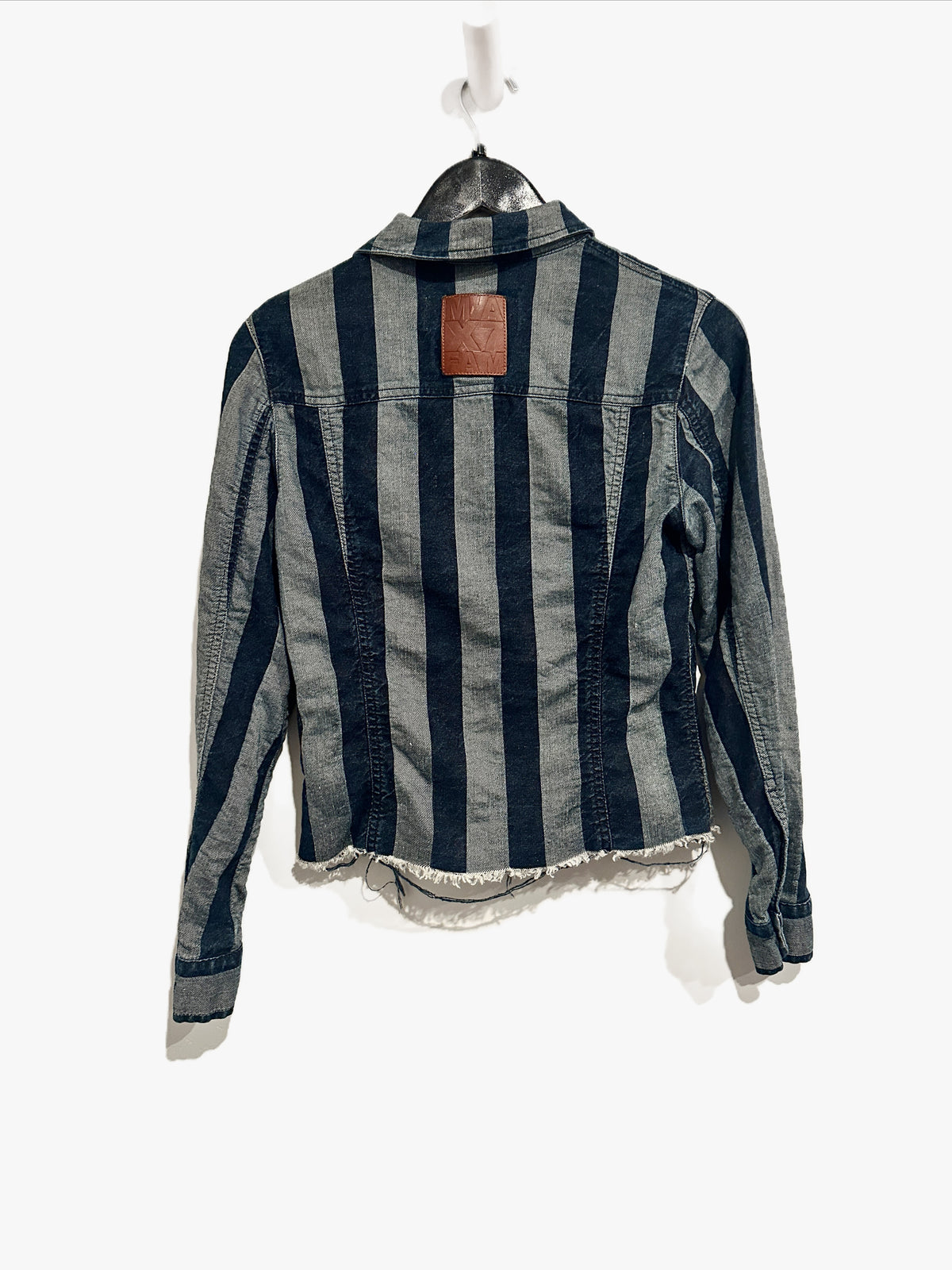 7 For All Mankind x Marques Almeida Crop Striped Denim Jacket - Small