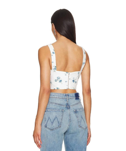 Bardot NWT Blue Floral Cello Bustier - 4