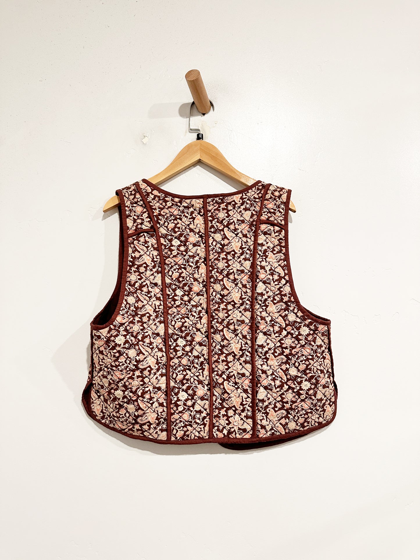 Free People Purple Floral Quilted Vest - Small