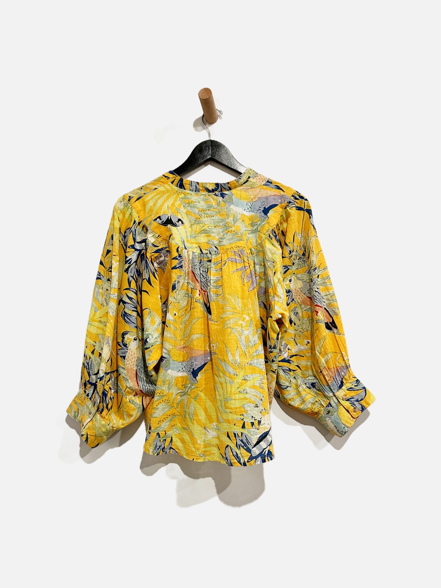 Anthropologie Maeve Yellow Floral Blouse - Small