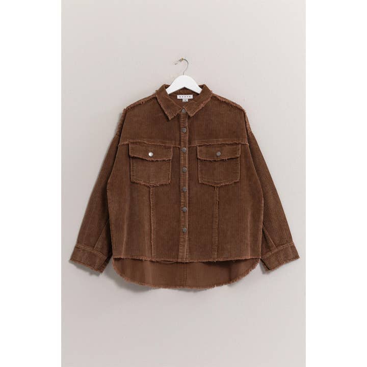 HYFVE Brown Corduroy Shacket - Small