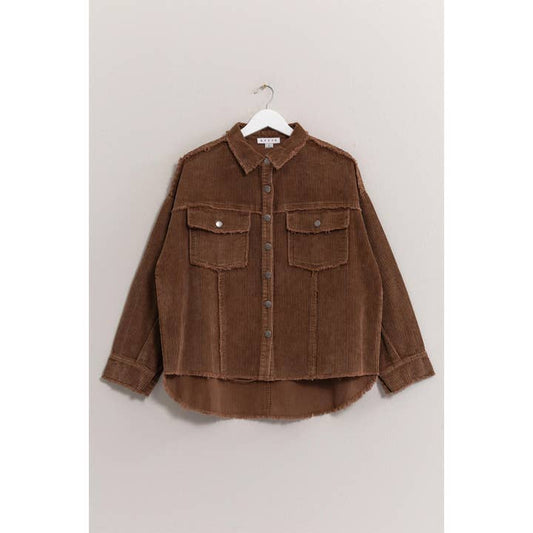 HYFVE Brown Corduroy Shacket - Small