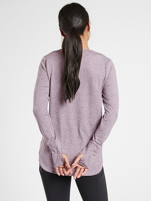 Athleta Uptempo Long Sleeve Top in Dark Sky Violet - Small