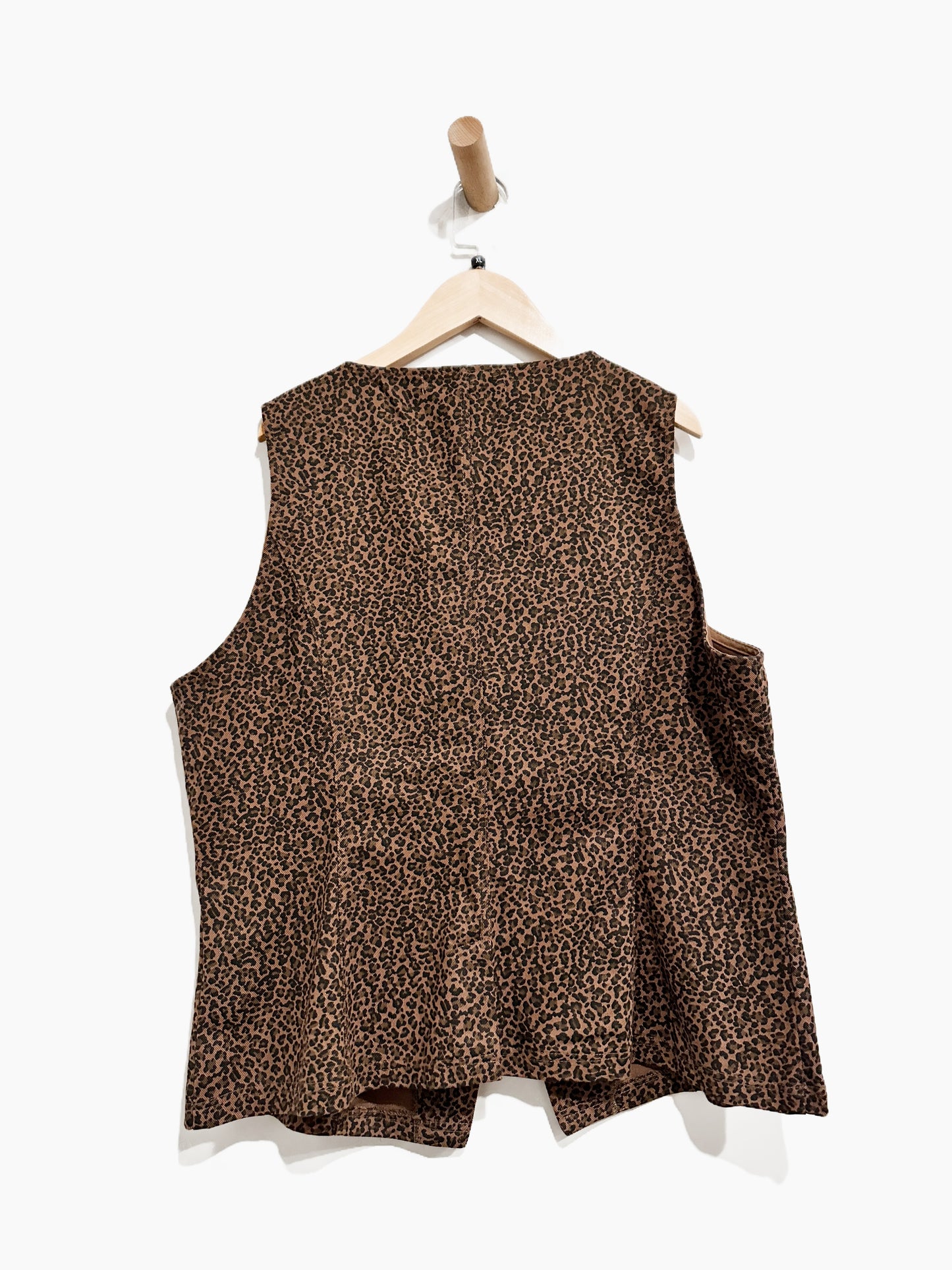 Altar’d State Cheetah Print Denim Vest - XL