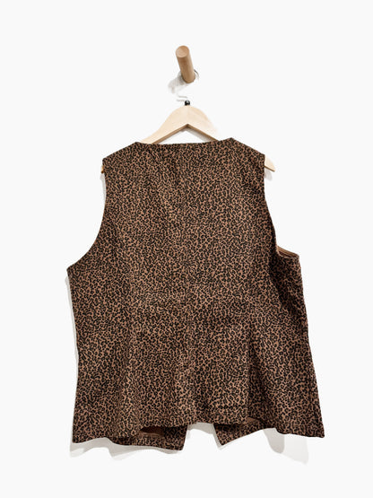 Altar’d State Cheetah Print Denim Vest - XL