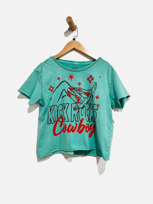 Country Deep Green Kick Rocks Cowboy Tee - Small