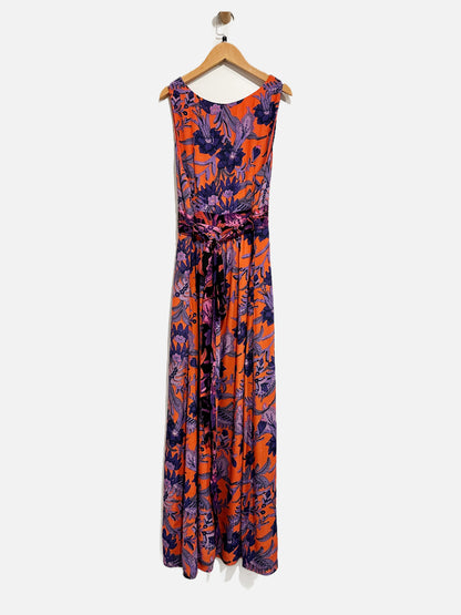Anthropologie Maeve Orange/Purple Maxi Dress - 10