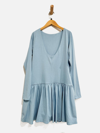 Abercrombie & Fitch Blue Drop Waist Dress - Large