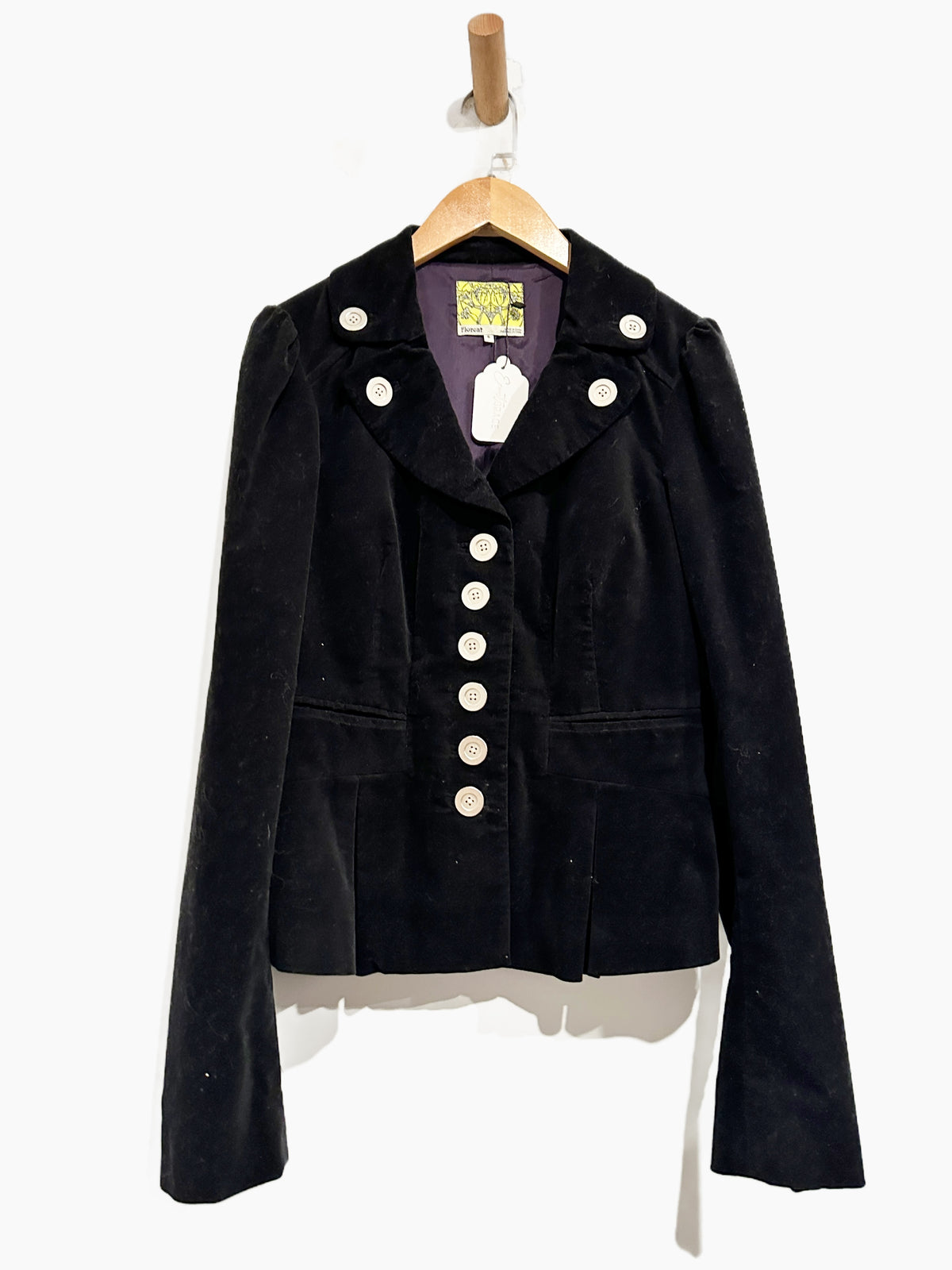 Anthropologie Floreat Y2K Black Velvet Blazer - 6