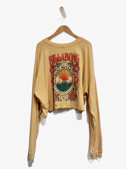 Billabong Beach Friend Cropped LS Tee in Raffia - Small