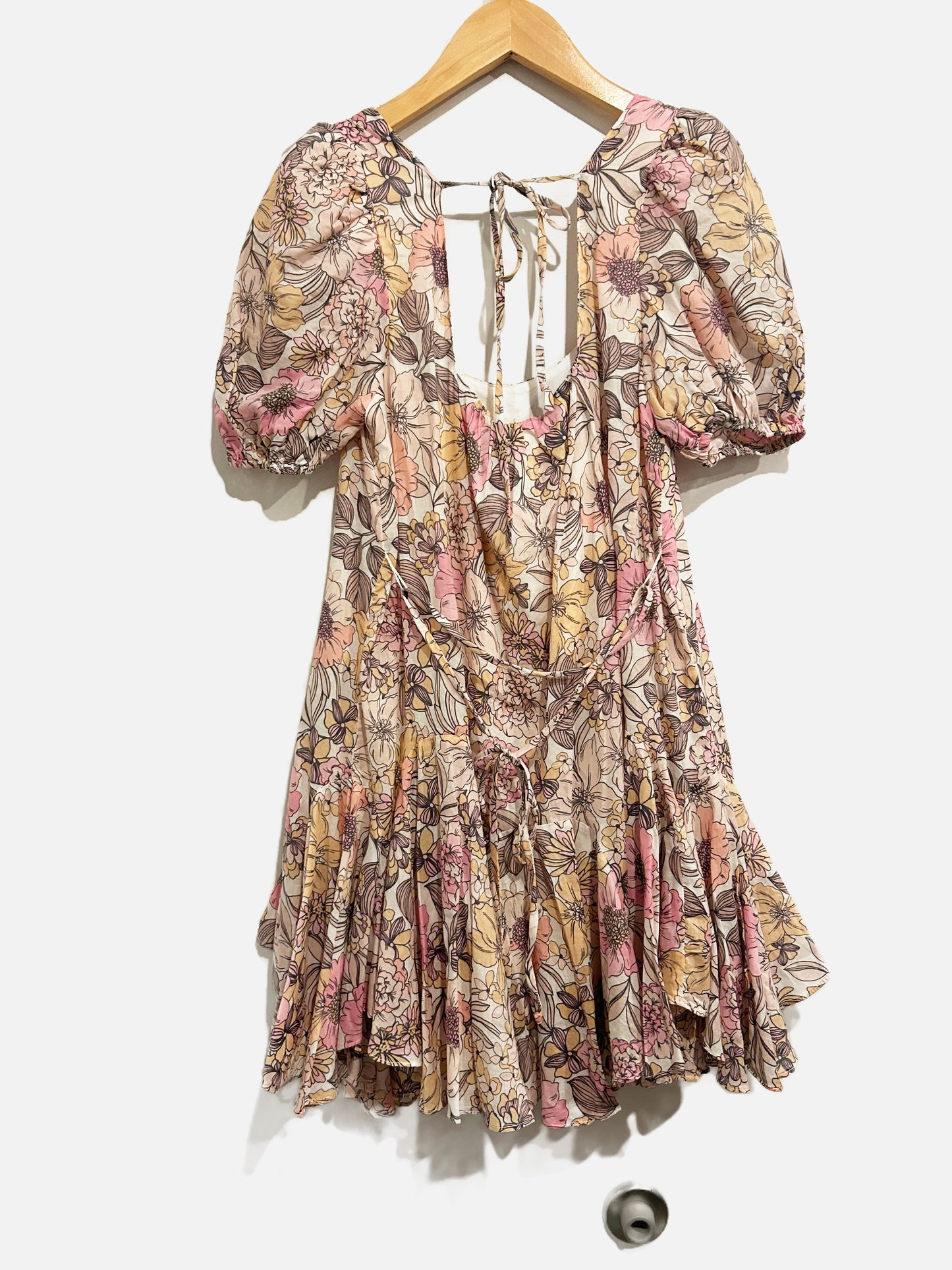 Vici Pink Floral Puff Sleeve Mini Dress - XS
