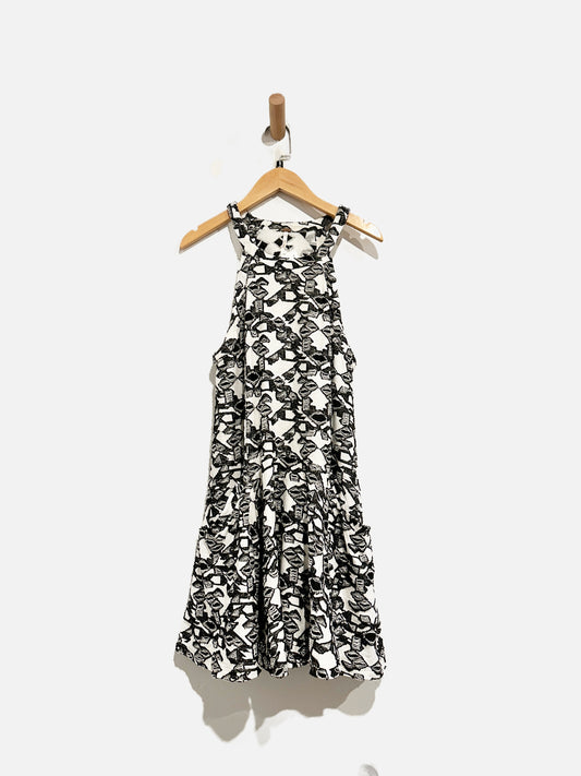 Free People Black and White Mini Dress - Small