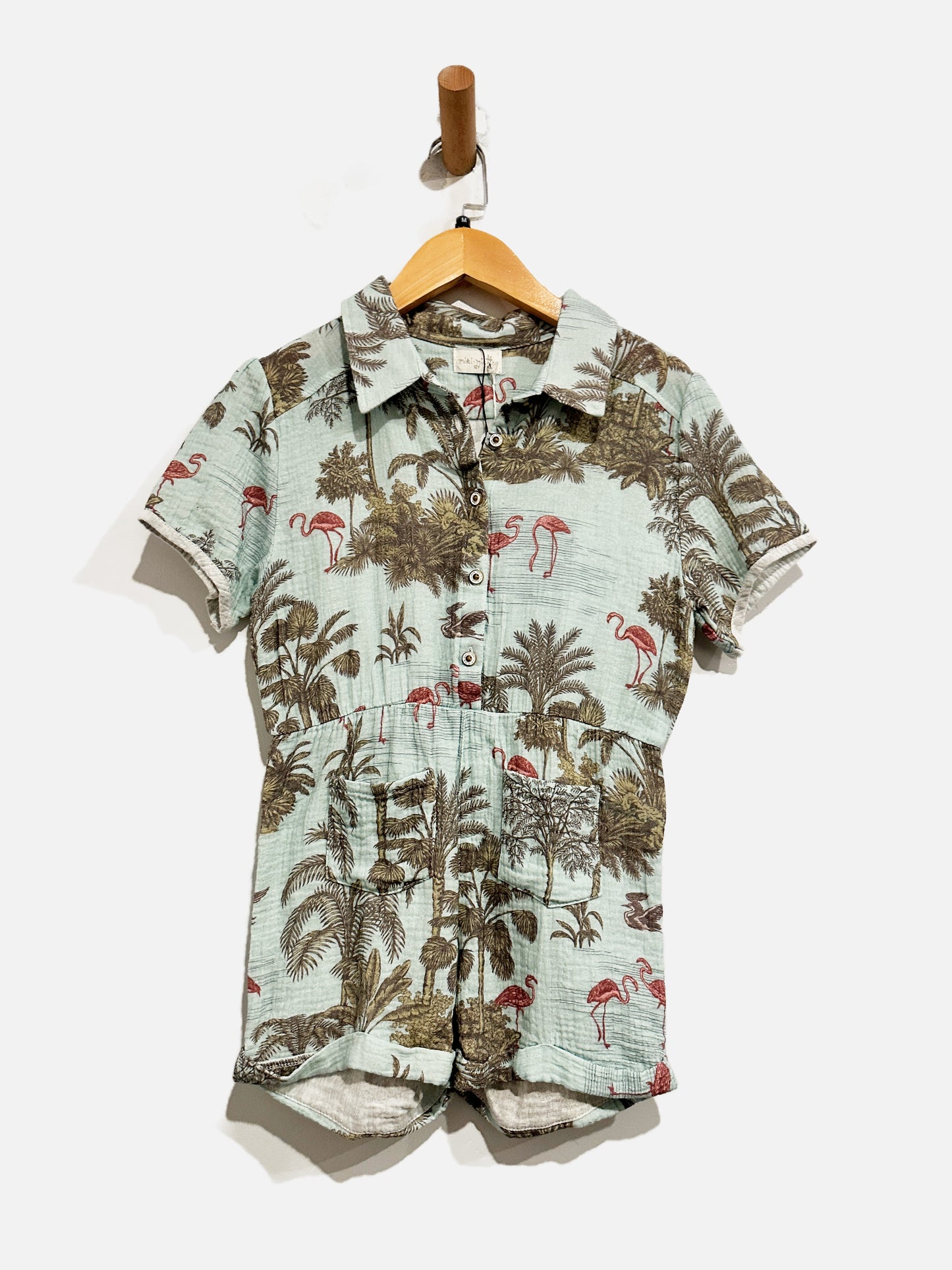 Miki Mieth Blue Palm Romper - 10Y