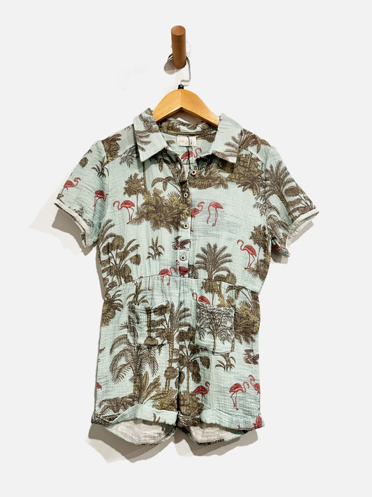 Miki Mieth Blue Palm Romper - 10Y