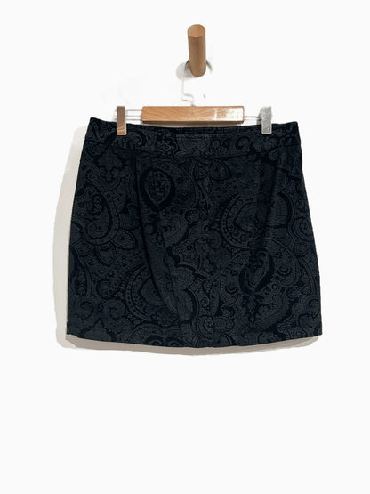 Express Y2K Black Paisley Velvet Mini Skirt - 2