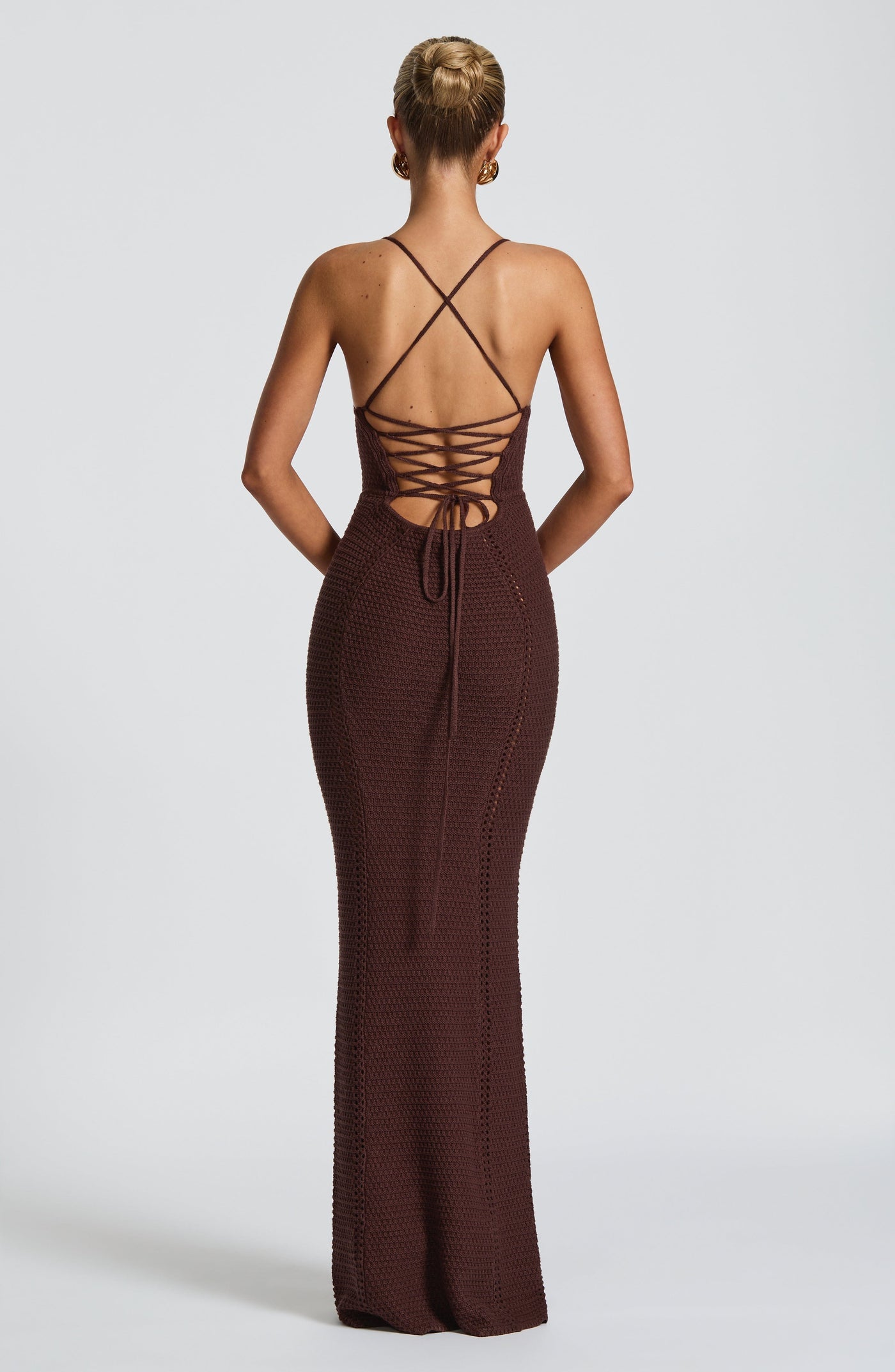 Babyboo Xanthe Maxi Dress in Plum Brown - XS