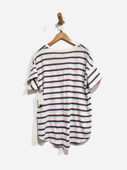 Madewell White Stripe SS Top - Large
