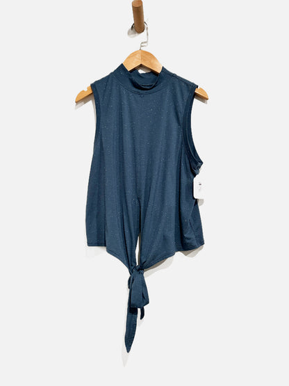 Lululemon Time to Restore Mock Neck Tank in Iron Blue/White