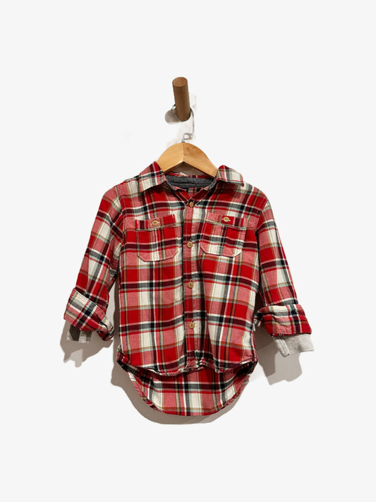 Baby Gap Red Plaid Button Down - 3
