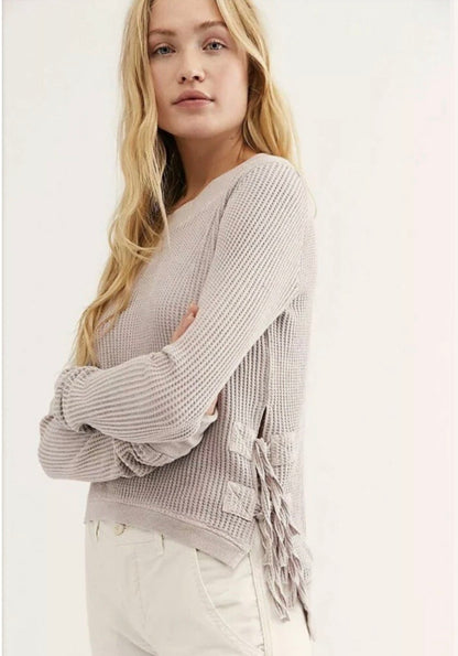 Free People Cropped Interlaken Thermal Top - Small