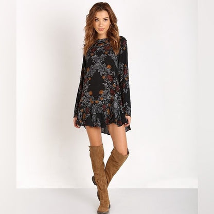 Free People NWT Smooth Talker Tunic in Raven Combo - XS