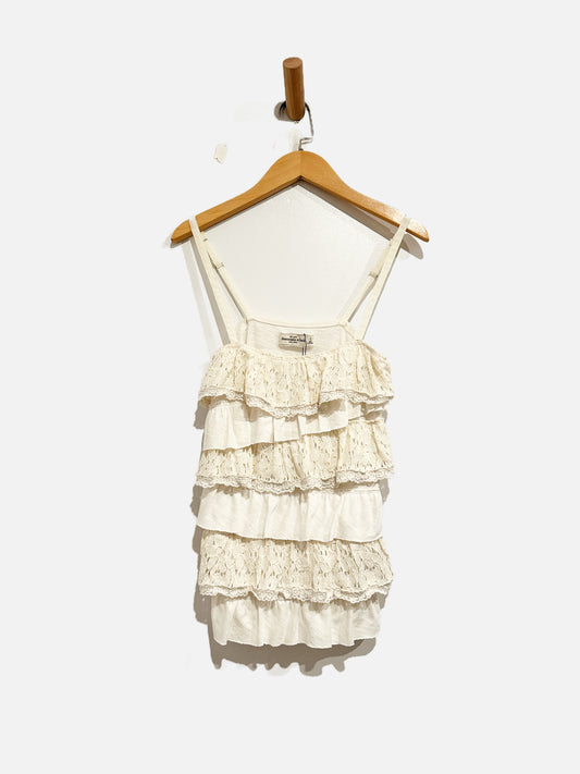 Abercrombie & Fitch Y2K white Ruffle Tank - Small