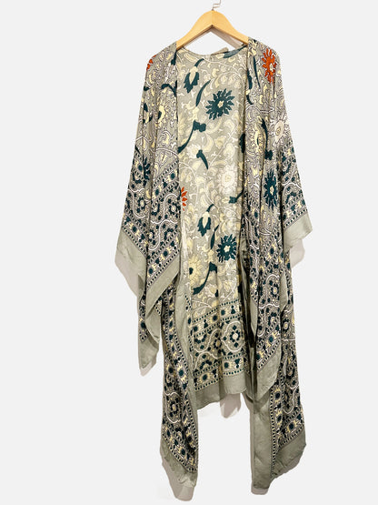 Free People Magic Dance Blue Patterned Kimono - 0S