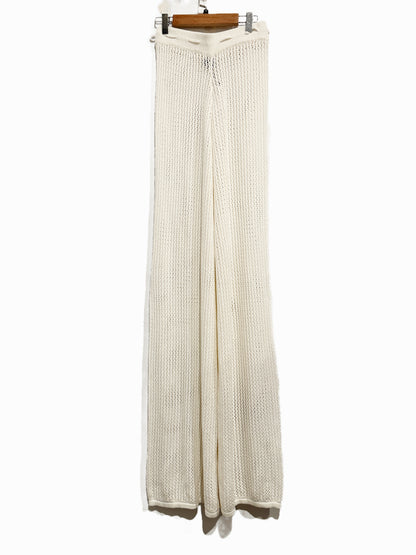 White Fox Wild One Off White Crochet Pants - Small