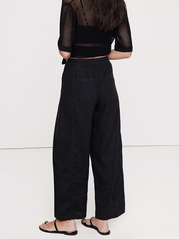 Banana Republic Relaxed Painter Pull-On Pant in Black - Small