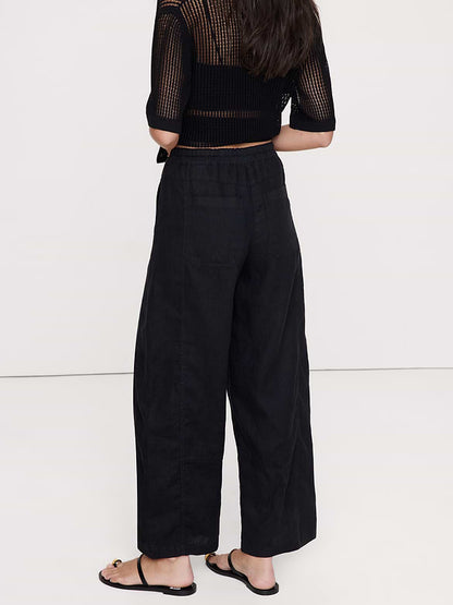 Banana Republic Relaxed Painter Pull-On Pant in Black - Small
