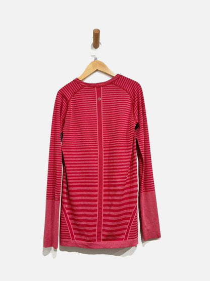 Lululemon Swiftly Tech Long Sleeve Crew in Heathered Berry Rumble Swiftly - 8